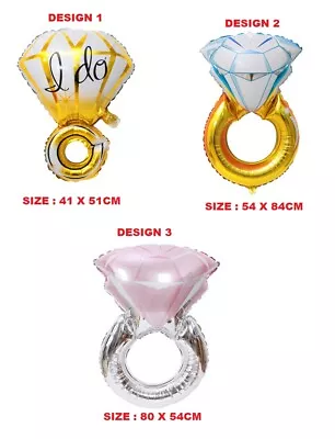 $3.75 • Buy Diamond Rings Large Super Shape Foil Balloon Engagement Valentine Decoration