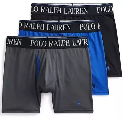 NEW Polo Ralph Lauren 4D-Flex Cool Microfiber Boxer Briefs 3 Pack Medium LBBBP3 • $30