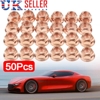 £8.49 • Buy 8mm M8 Copper Flashed Exhaust Manifold Nut Nuts High Temperature Nuts Set 50x