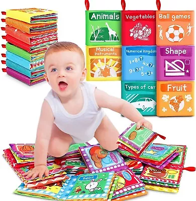 RenFox 8Pcs Soft Books For Babies Cloth Book Baby Fabric Book My First Soft Baby • £9.99
