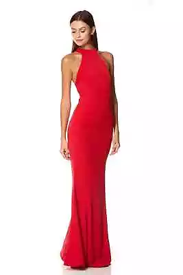 JARLO Caden Dress Halterneck Sleeveless Maxi In Red BNWT Women's Size UK 6 • £60