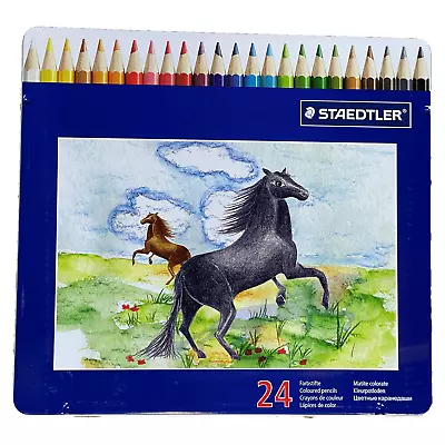 £14.50 • Buy Staedtler Coloured Pencils Assorted Colouring Colours Tin 24 Pencils Art Drawing