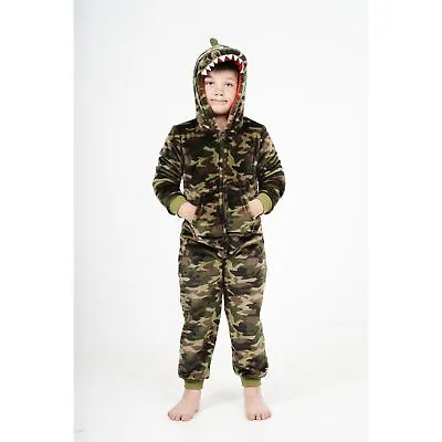 Kids Fleece Pyjamas All In One Girls Boys Childrens Jumpsuit Age 3-14 Years • £16.95