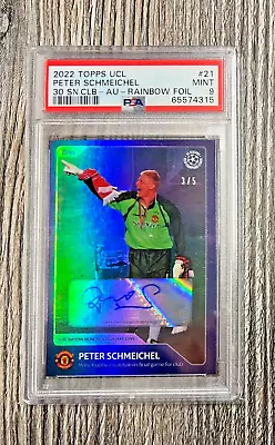 £550 • Buy Topps 30 Seasons UCL Peter Schmeichel Manchester United /5 Auto PSA 9