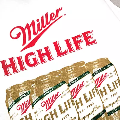 MILLER HIGH LIFE BEER Tank Top MUSCLE SHIRT Mens XL XLARGE WHITE PULLOVER NWT • $13.98