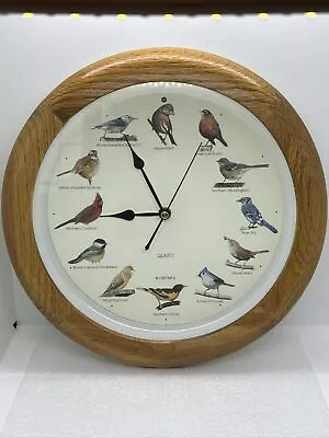 Bird Sound Wall Clock 1997 MFA Quartz Song On Hour 13” Tested Faux Wood *VIDEO* • $24.99