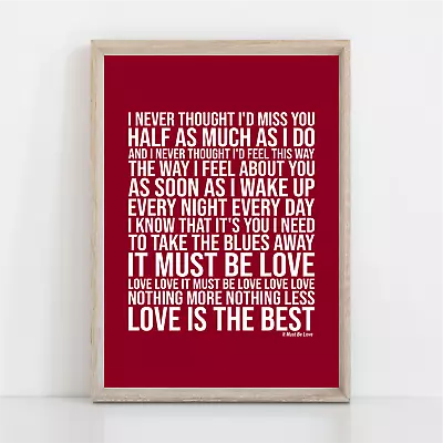 £11.99 • Buy Madness IT MUST BE LOVE Song Lyrics Poster Print Wall Art