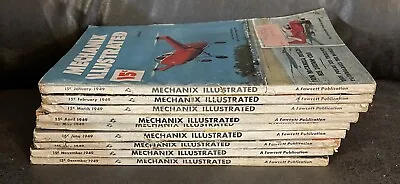 Lot Of 9 Mechanix Illustrated Magazines Partial Year 1949 • $9.99
