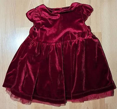 Baby Girls Red Velvet Feel Dress For 3-6 Months From H&M - Worn Once • £2.99