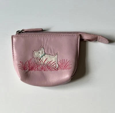 £17.99 • Buy Radley Small Size Baby Pink Leather Dog Coin Purse With Keyring Attachment