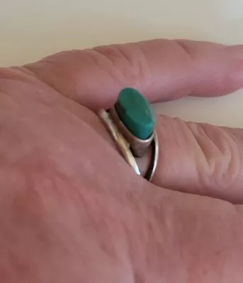 Vintage Southwest Modern Sterling Silver Turquoise Ring Size 7 • $9.99