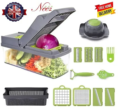 15 In 1 Vegetable Chopper Salad Fruit Mandolin Slicer Food Dicer Cutter Peeler • £9.99