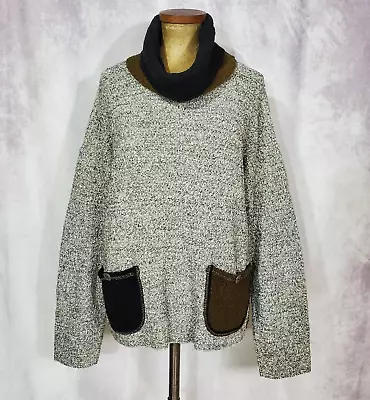 MARGARET WINTERS Long Sleeve Knit Colorblock Sweater Cowl Neck Tunic SMALL • $24