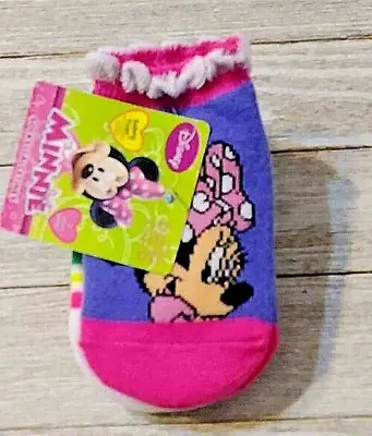 Minnie Mouse Girls Socks No-slip Safety Toe 3 Pair 2T-4T • $5.51