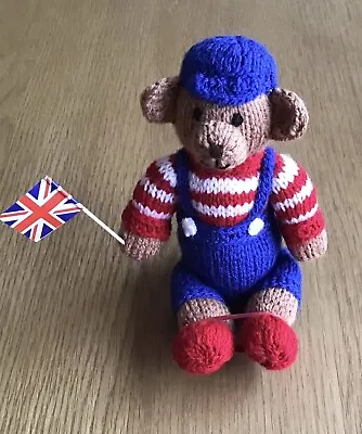 Handmade Red White Blue Teddy With Flag Gift Wrapped Little Boy Teddy 13cm • £6