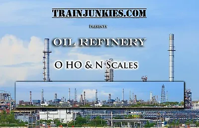 TrainJunkies Oil Refinery Model Railroad Backdrop • $79.95