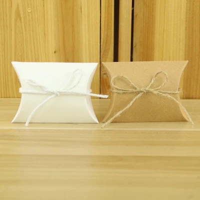 $20.85 • Buy  100pcs Pillow Candy Boxes White Paper Candy Gift Boxes Wedding Party Favor