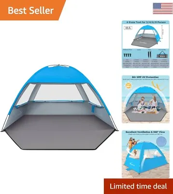 $161.49 • Buy Spacious 6 Person Beach Tent - UPF 50+ UV Protection - Lightweight & Easy Setup