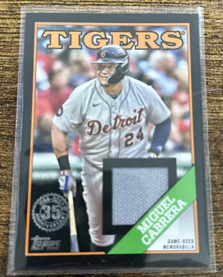 Miguel Cabrera 2023 Topps 1988 Topps Relic Black 101/199 Detroit Tigers • $19.99
