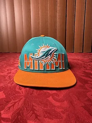 Miami Dolphins New Era Hat Cap SnapBack 9Fifty Small Medium Flat Bill Raised Ltr • $22.40