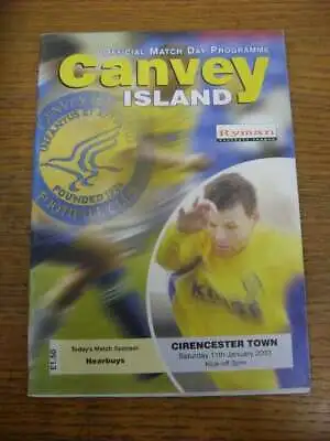 11/01/2003 Canvey Island V Cirencester Town • £3.99