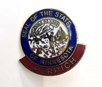 Vintage Minnesota Pin Seal Of The State Perpich Badge Enamel & Metal Hat Lapel • $10