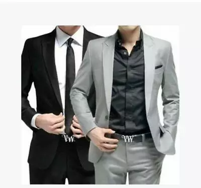 New Formal Men Slim Fit Stylish Suit Suits Two Button Suit Set Jacket Pants Tie@ • $68.09