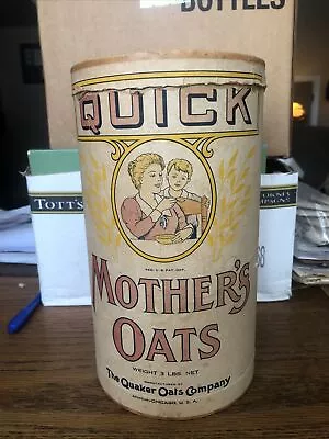 Vintage Mother’s Oats Quaker Advertising Cardboard Tin 3lb • £52.26