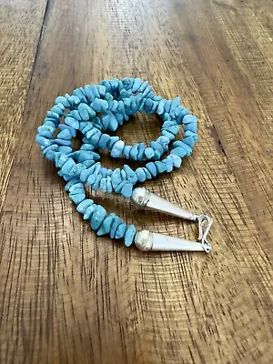 Vintage Turquoise Navajo Necklace With Sterling Clasp • £77.21