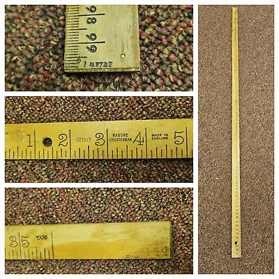 Vintage Rabone Chesterman Brass Tipped  Wooden Yard Stick. 1 Metre Ruler 1597 • $25.27