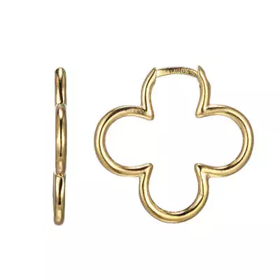 Charles Garnier Gold-plated Clover Shape Earrings Hidden Snap Bar Closure • $50