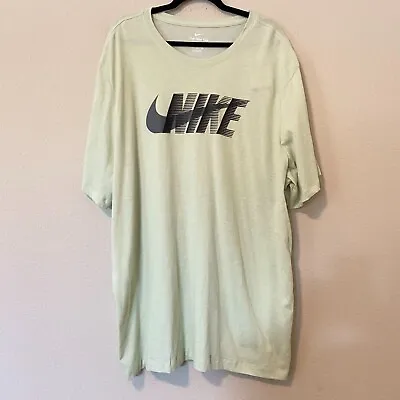Nike Men 3XL Tall T Shirt Crew Neck Green Logo Swoosh Short Sleeve New • $22.50