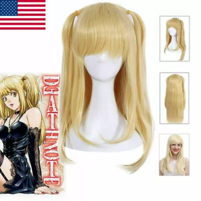 Death Note Misa Amane Cosplay Wig Blonde Long Straight Bangs Hair{1} • $23.50