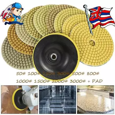 £17.49 • Buy 11X Diamond Polishing Pads 4 100mmGrinder Disc For Granite Marble Concrete Stone