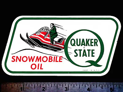 QUAKER STATE Snowmobile Oil - Original Vintage 1960's 70's Racing Decal/Sticker • $6.50