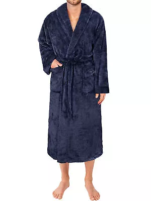 Mens Soft Robe Microfiber Bathrobe Long Spa Robe Male Sleepwear Fluffy Sherpa • $29.99