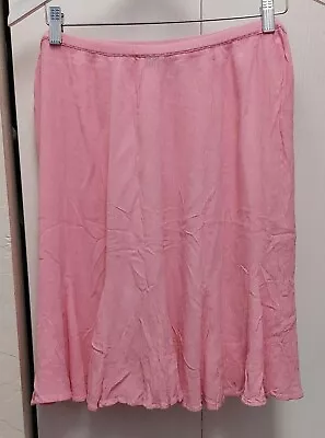 Bila Pink Crepe Crinkle Rayon Flare Skirt Size XL Boho • $20