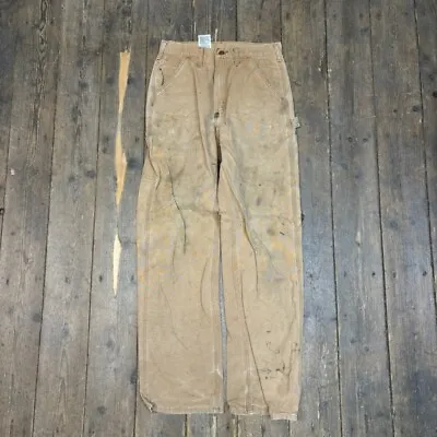 Carhartt Trousers Dungaree Fit Carpenter Vintage Denim Pants Beige Mens 30” • £30