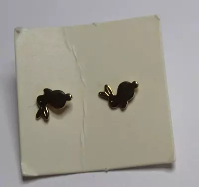 Children's Bunny Pierced Earrings Post Gold Tone Avon • $8.99