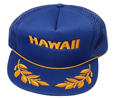 Vtg Hawaiian Headwear Magnum PI Hawaii Snapback Mesh Trucker Cap Hat Gold Leaf  • $29.99