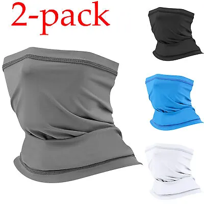 $12.99 • Buy Two-Pack UV Protection Face Mask Neck Gaiter Scarf Multi-Use Bandana Balaclava