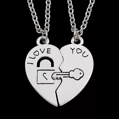 His & Hers Matching Couple Necklaces I Love You Lock And Key 2 Pcs Necklace • $5.99
