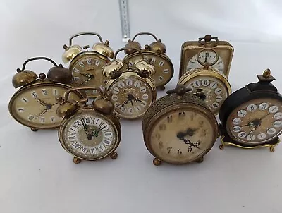 9 Vintage Brass Travel Clocks To Include Jerger Blessing All Working A63 • $17.05