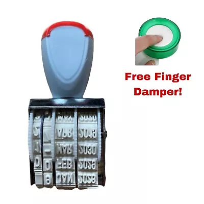 Rubber Date Stamper Home Office 2019-2030 Adjustable + Finger Damper • £5.20