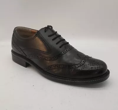 Men's OAKTRAK Size 7 UK Black Leather Brogues Laced Wedding Work School In EUC • £18.50