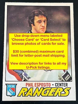 Hockey 1977-78 O-Pee-Chee OPC - (001-200 ) - U PICK - Vintage - VG To MINT Cards • $1.46