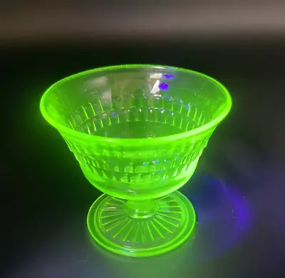 URANIUM Glass Dessert Dish Great Condition • $18