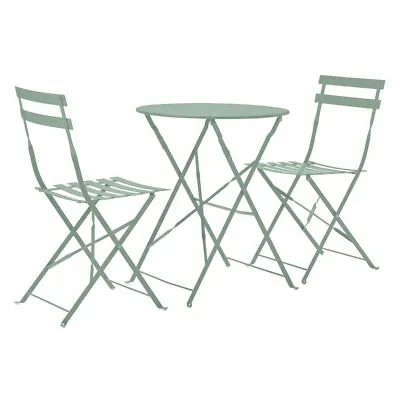 Home Eve Folding 2 Seater Metal Bistro Set - Light Green • £69.99