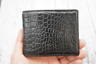 $38.25 • Buy Black Real Alligator ,Crocodile Belly Leather SKIN Men's Money Clip WALLET #Z7