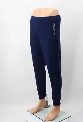 £26.55 • Buy Calvin Klein Mens  Uk S Blue Performance Fleece Pocket Tape Joggers Ep